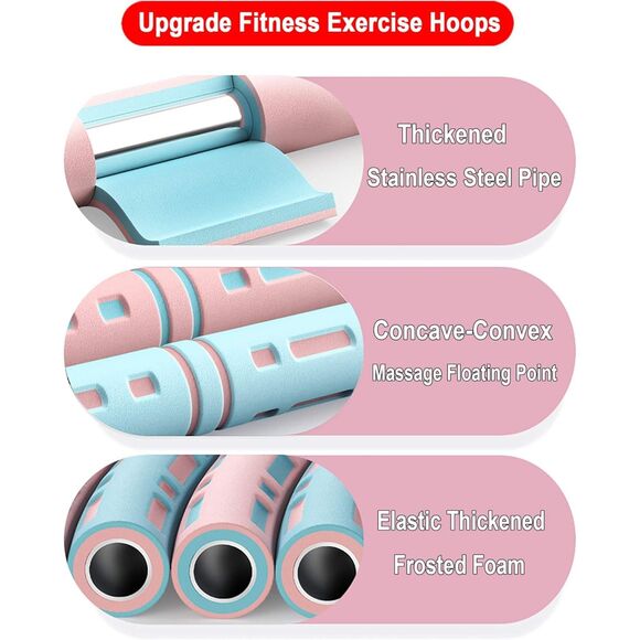 NIB-Overstock Europe - Pink & Cream Exercise Hula Hoop - Picture 7 of 9